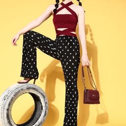 Veni Vidi Vici Peach-Coloured Tie-Up Bondage Criss-Cross Straps Crop Top-image-32