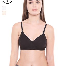Bodycare Women Pack of 3 Black, Beige & White T-shirt Bra E6588BSW-image-70