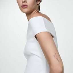 MANGO Off-Shoulder Ribbed Bardot Top-image-42