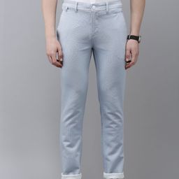V Dot Men Textured Slim Fit Trousers-image-34