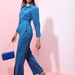 Tokyo Talkies Women Solid Three-Quarter Sleeves Basic Jumpsuit-image-23