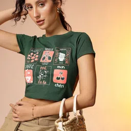 CORSICA Graphic Printed Crop T-shirt-image-95