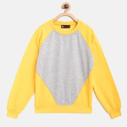 Belle Fille Kids Yellow Colourblocked Sweatshirt-image-93