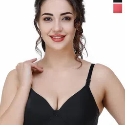 College Women Pack Of 2 Full Coverage Lightly Padded T-shirt Bra-picture-12