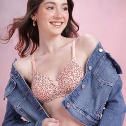 DressBerry Floral Print Medium Coverage Lightly Padded Bra-40