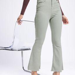glitchez Women Bootcut Frayed Hem Stretchable Jeans-image-84