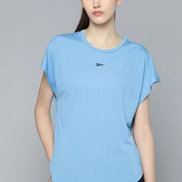 Reebok Women Blue Printed Extended Sleeves UBF Perforated T-shirt-picture-18