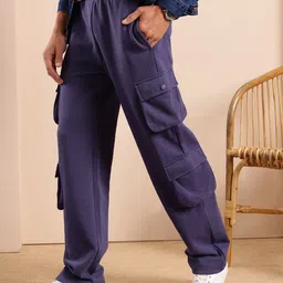 Mast & Harbour Men Relaxed Fit Cargo Track Pants-image-38