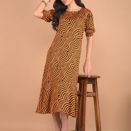 Crimsoune Club Animal Printed Cuffed Sleeves Sheath Dress-image-3