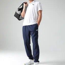 Puma Men Blue Solid Regular fit Track Pants-image-29