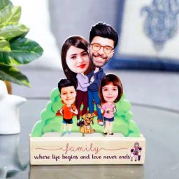 Loving Family Personalized Caricature Stand-33