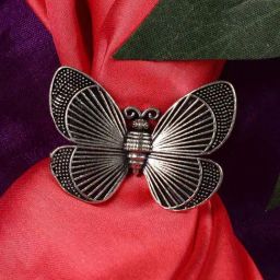 Aatmana Butterfly Inspired German Silver Adjustable Ring for Women-image-80