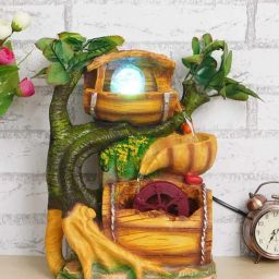 CHRONIKLE Multicolor Polyresin Table Top 2 Steps Waterfall Fountain-image-54