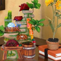 CHRONIKLE Multicolor Polyresin Table Top 4 Steps Waterfall Fountain-image-9