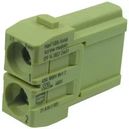Harting Heavy Duty Connector Inserts / Modules RECTANGULAR HAN MODULE, PLUG, 2WAY SCREW, 09140022601-42