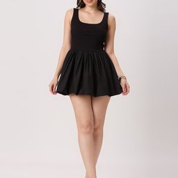 PEACH & PANDA Women Fit & Flare Mini Dress-image-10