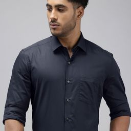 Arrow Pure Cotton Self Design Manhattan Slim Fit Textured Formal Shirt-image-98