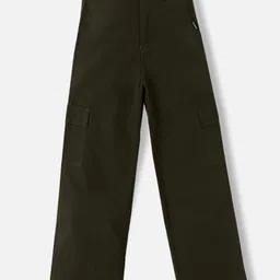 Urbano Juniors Boy's Olive Loose Baggy Fit Solid Cargo Chino Pant with 6 Pockets-53