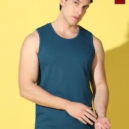 WOOSTRO 2-Pcs Odour-Free Combed Cotton Innerwear Vests VWS26(PLAIN PEACOCK)(BKLN MAROON)-image-76