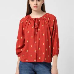 Van Heusen Orange Printed Top-image-37