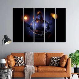 999Store Printed Black MDF 5 Panels Wall Art-image-17