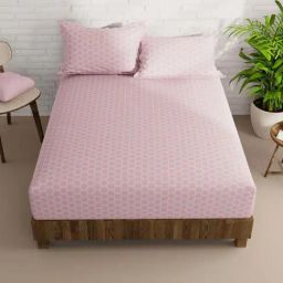 Bianca La-vogue Pink Microfibre 152 TC Extra Smooth Double Size Bed Sheet with Pillow Cover-image-42