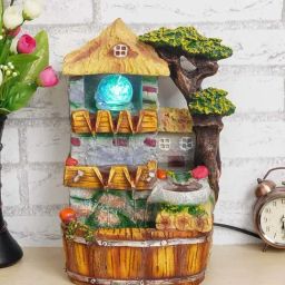 CHRONIKLE Multicolor Polyresin Hut Style 3 Steps Waterfall Fountain-picture-8