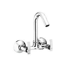Jabra Sink Mixer Tap (M) Aqua Series Brass Chrome Finish Wall Mount Silver-image-59