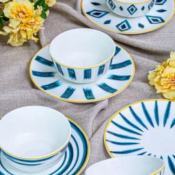 Goodhomes White Bone China Soup Bowl & Serving Plate - Set of 8 (280 ml)-19