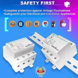 amiciSmart Voltage Protector 60Amp 380 V 3 Phase with Auto Reconnect & Over/Under Voltage Protection, DIN Rail Mount 4 Wire, 1xTOMZN-VPD3-60 image 2