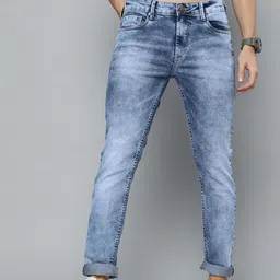 HERE&NOW Men Blue Skinny Fit Mid-Rise Clean Look Stretchable Jeans-picture-7