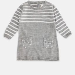 Pantaloons Baby Light Grey Self Design Full Sleeves Sweater-image-29