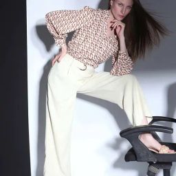 Vero Moda Beige Straight Fit High Rise Pants-image-84