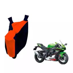 Auto Pearl Waterproof Two Wheeler Cover For Kawasaki Ninja ZX 10R (Orange & Blue)-image-86