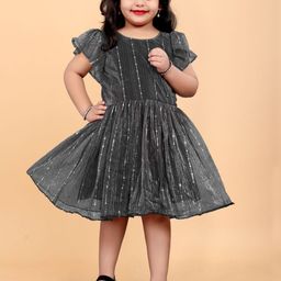 Shrithi Fashion Fab Net Self Design Fit & Flare Dress-picture-53