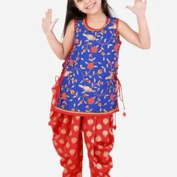 TWISHA Kids Blue & Red Embroidered Top Set-image-90