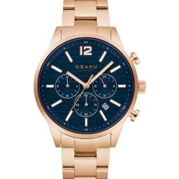 Obaku V205GUVLSV Skov Dual Time Watch for Men-44