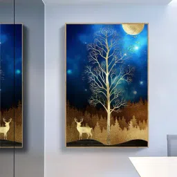 Art Street Printed Gold Cotton Canvas Wall Art-picture-41