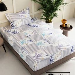 Bianca KOPA Extra Smooth Stripes Multicolor 152 TC Microfiber Single Bedsheet with Pillow Cover-image-39