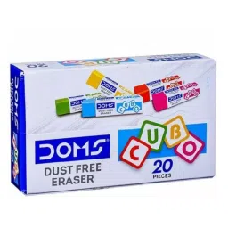 Doms Multi Color Rubber Dust Free Eraser, 8424 (20 Pcs x 5 Box)-21