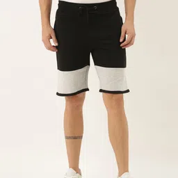 ARISE Men Black & Off-White Colourblocked Regular Fit Regular Shorts-picture-43