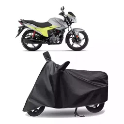 Auto Pearl Polyester Two Wheeler Cover for Hero Glamour Blaze (Grey)-image-3