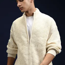 HIGHLANDER Men Cable Knit with Zip Detail Detail-image-12
