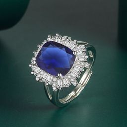Designs & You Silver-plated Cubic Zirconia Studded Crushed Ice-Cut Ring-22