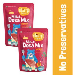 Slurrp Farm Instant Beetroot Dosa Mix No Maida No Preservatives Healthy Breakfast Pack of 2 - 150 gm each-60