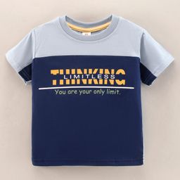 ToffyHouse Half Sleeves Sports T-Shirt Thinking Limitless Print - Navy Blue-23