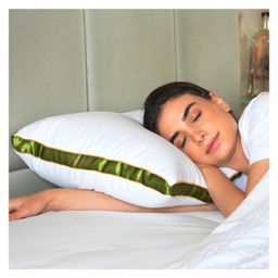 Sleepsia Microfiber Bed Pillow For Sleeping - Down Alternative Ultrasoft Cotton Pillow - (Green, Pack of 1)-24