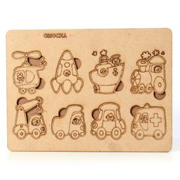 Omocha Peg and Paints Vehicles Puzzle - 8 Pieces-2