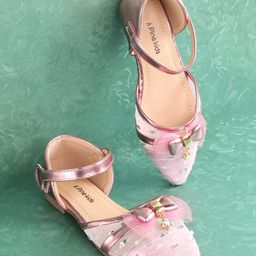 Pine Kids Buckled Bellies with Bow & Sequine Detailing - Pink-picture-28