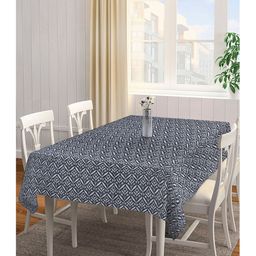 Arrabi Black Leaf Handwoven Cotton 6 Seater Table Cover Artc-1204-Black-image-15